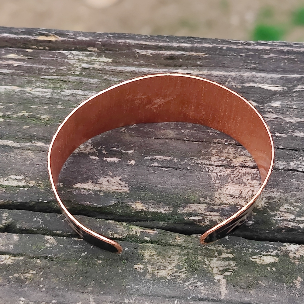 🦎 Vintage Native American Artisan Turtle And Gecko Copper Cuff Bracelet - Picture 5 of 5